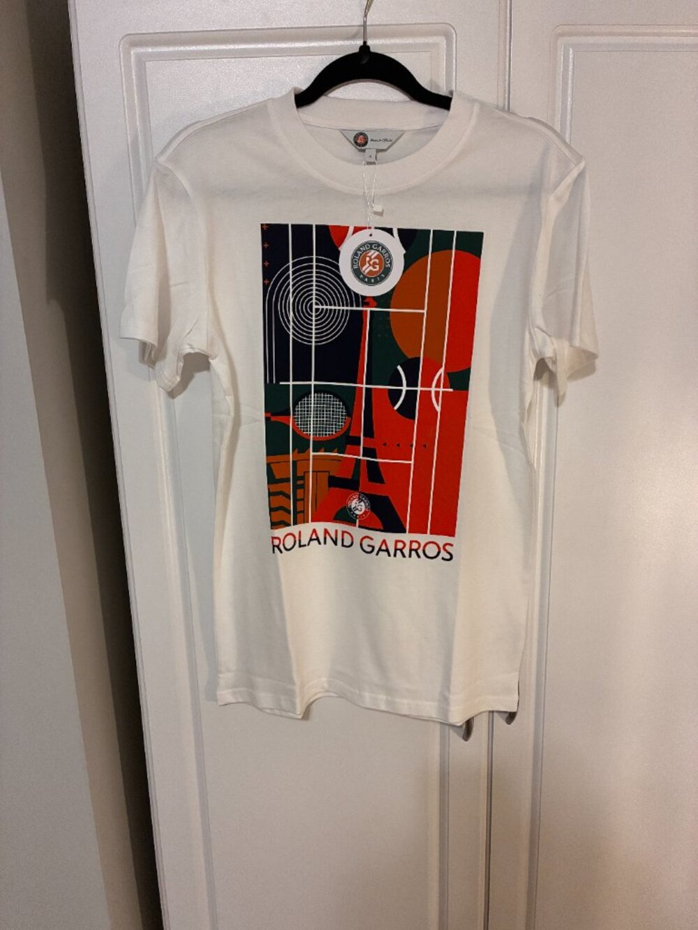 NWT Roland-Garros Eiffel Court Men's T-Shirt in White (S)